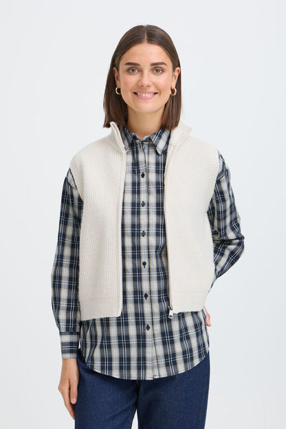 Fransa Knit Waistcoat with zip  20618426
