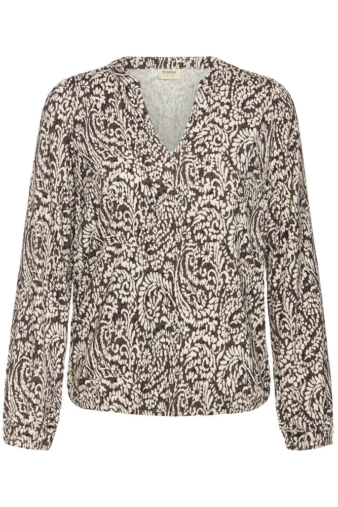 Fransa  V Neck Long Sleeve Jersey top 20618225