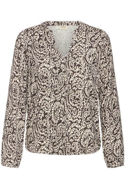 Fransa  V Neck Long Sleeve Jersey top 20618225