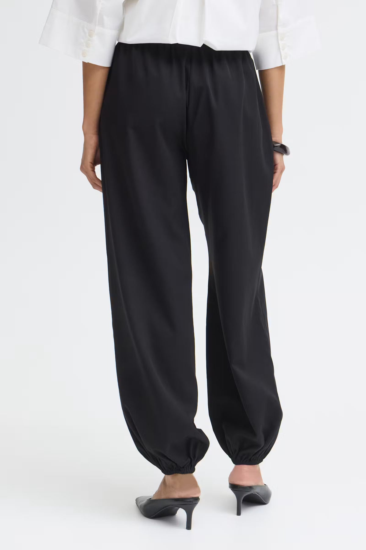 Fransa Nalia Black Balloon-Leg Trousers