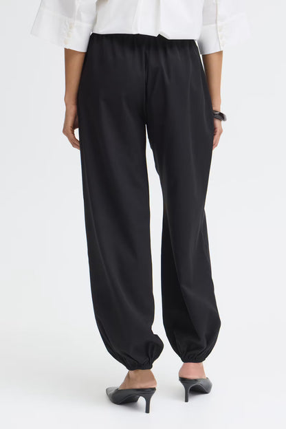 Fransa Nalia Black Balloon-Leg Trousers