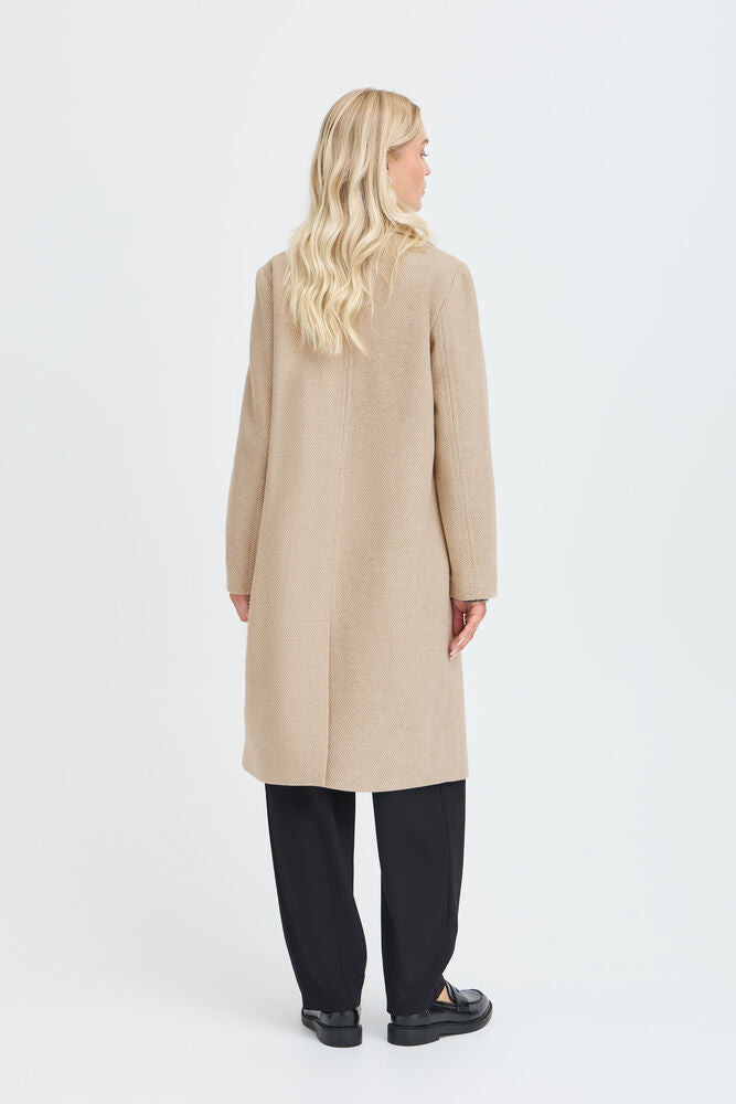 Byoung Wool blend Classic Coat in Sand Melange 20819165