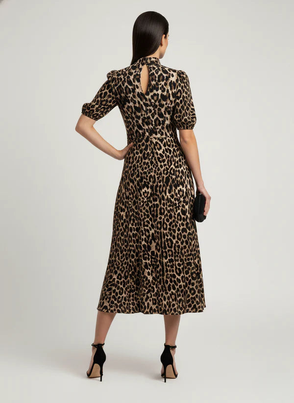 Marc Angelo Jersey Animal Print Short Sleeve Midi Dress