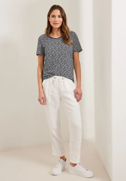 Cecil minimal print cotton t shirt in grey or green 320046
