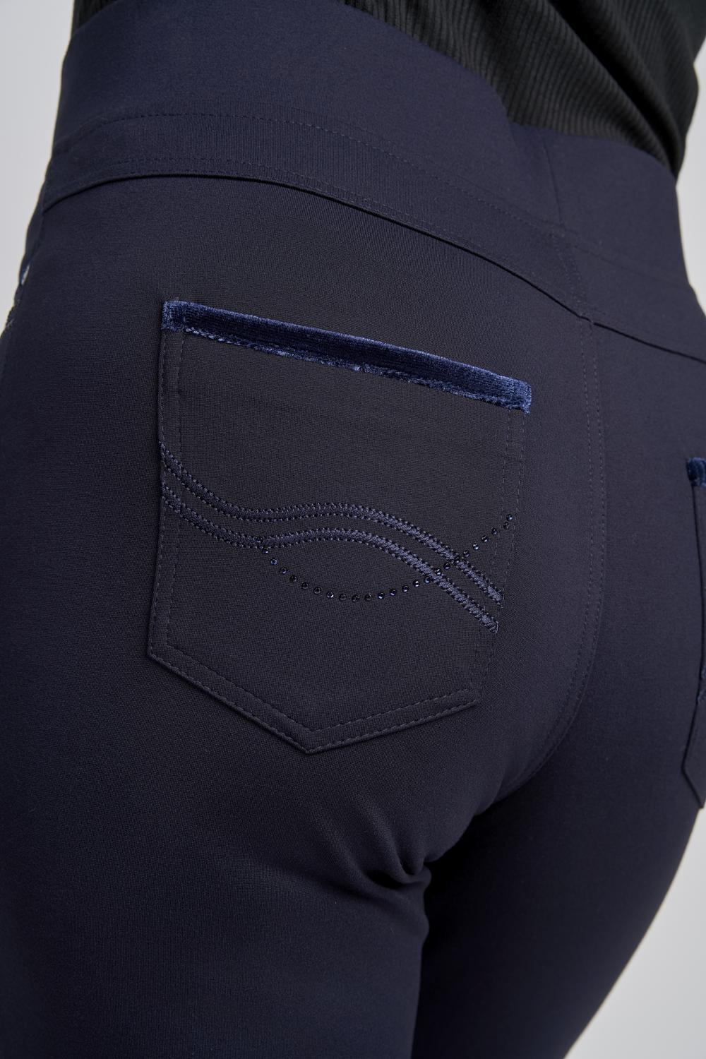 Ponte Straight leg Trouser with Crystal Velvet Pocket Detail  Pinns405T 2026