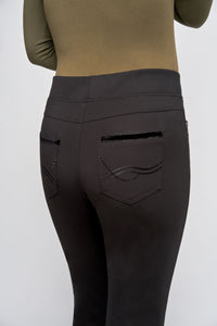 Pinns Slim leg jersey trousers with crystal and velvet encrusted pockets Navy or Black 405T