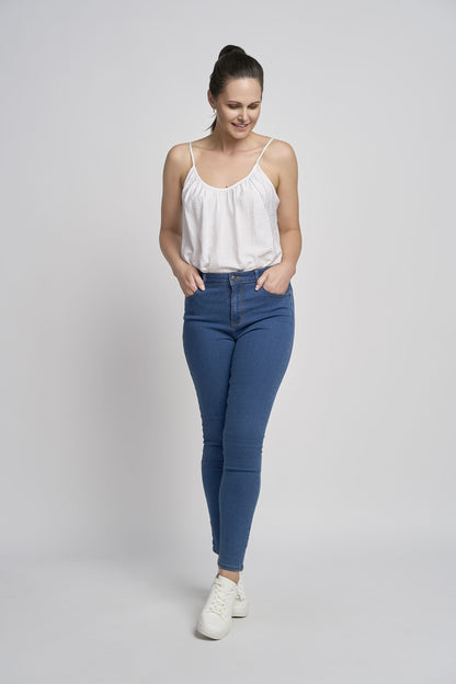 Pinns 407T Med Blue Slim Fit Stretch Denim Jeans