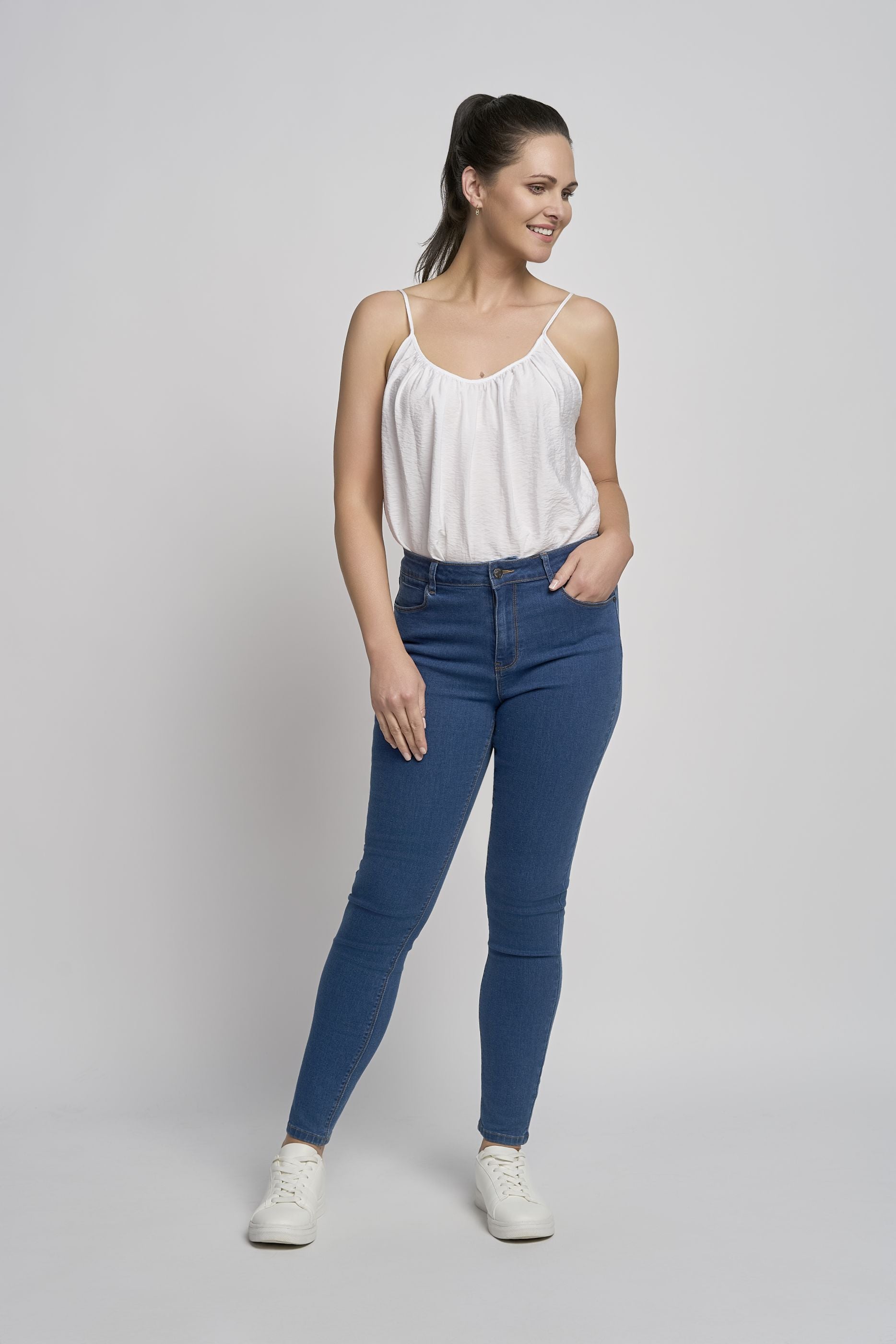 Pinns 407T Med Blue Slim Fit Stretch Denim Jeans
