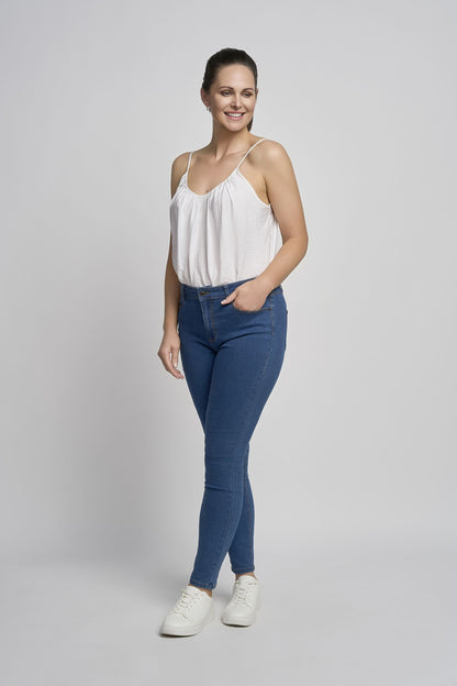 Pinns 407T Med Blue Slim Fit Stretch Denim Jeans
