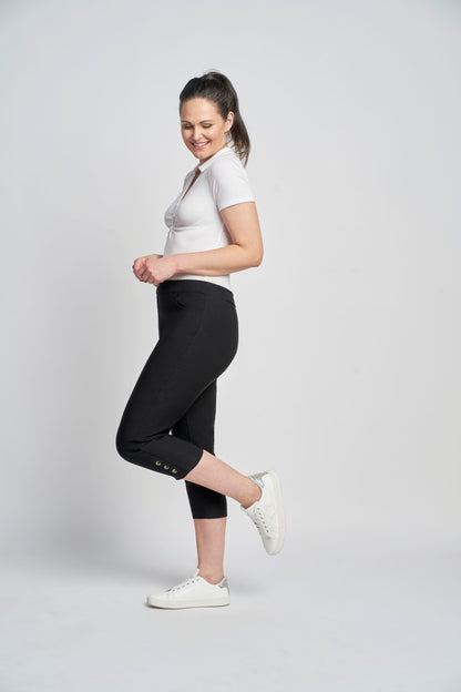 Pinns Figure Sculpting crop trousers with diamante detail. All Colours