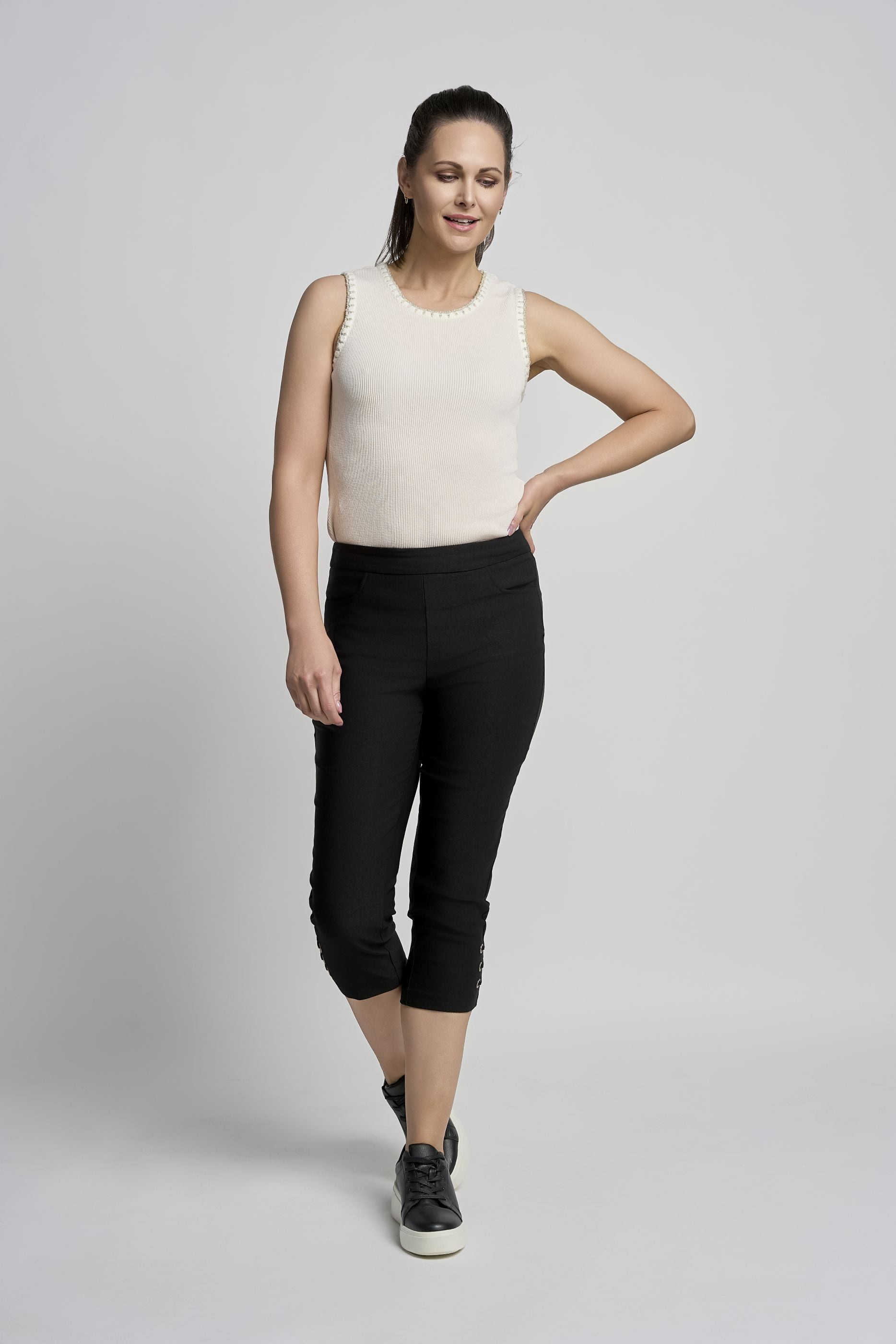 Pinns Figure Sculpting crop trousers with diamante Hem detail 408C 2026