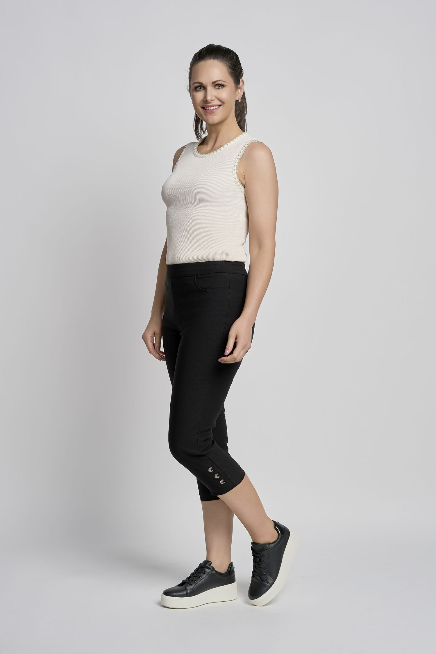 Pinns Figure Sculpting crop trousers with diamante Hem detail 408C 2026