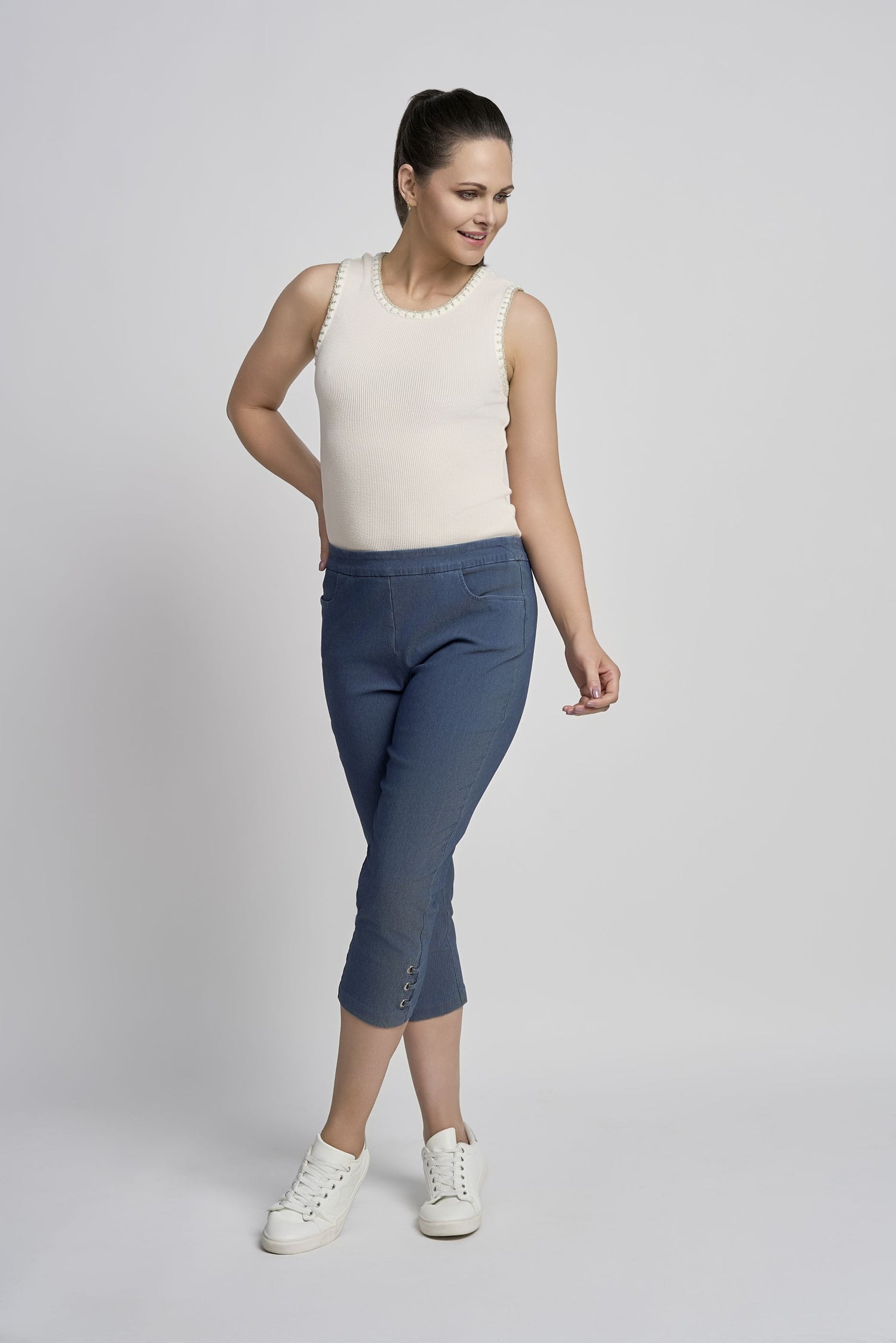 Pinns Figure Sculpting crop trousers with diamante Hem detail 408C 2026