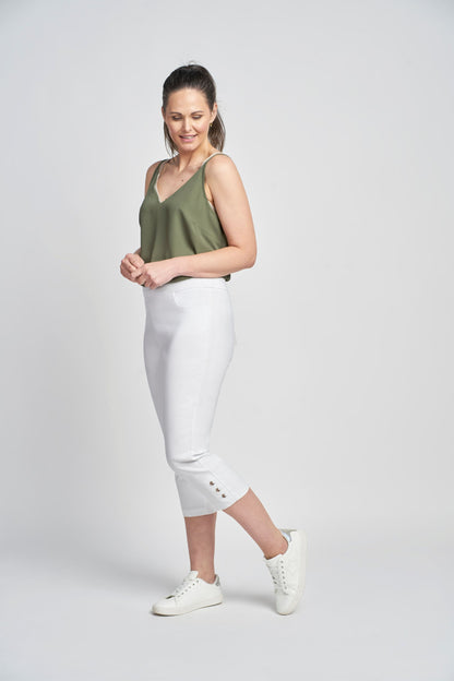Pinns Figure Sculpting crop trousers with diamante detail. All Colours
