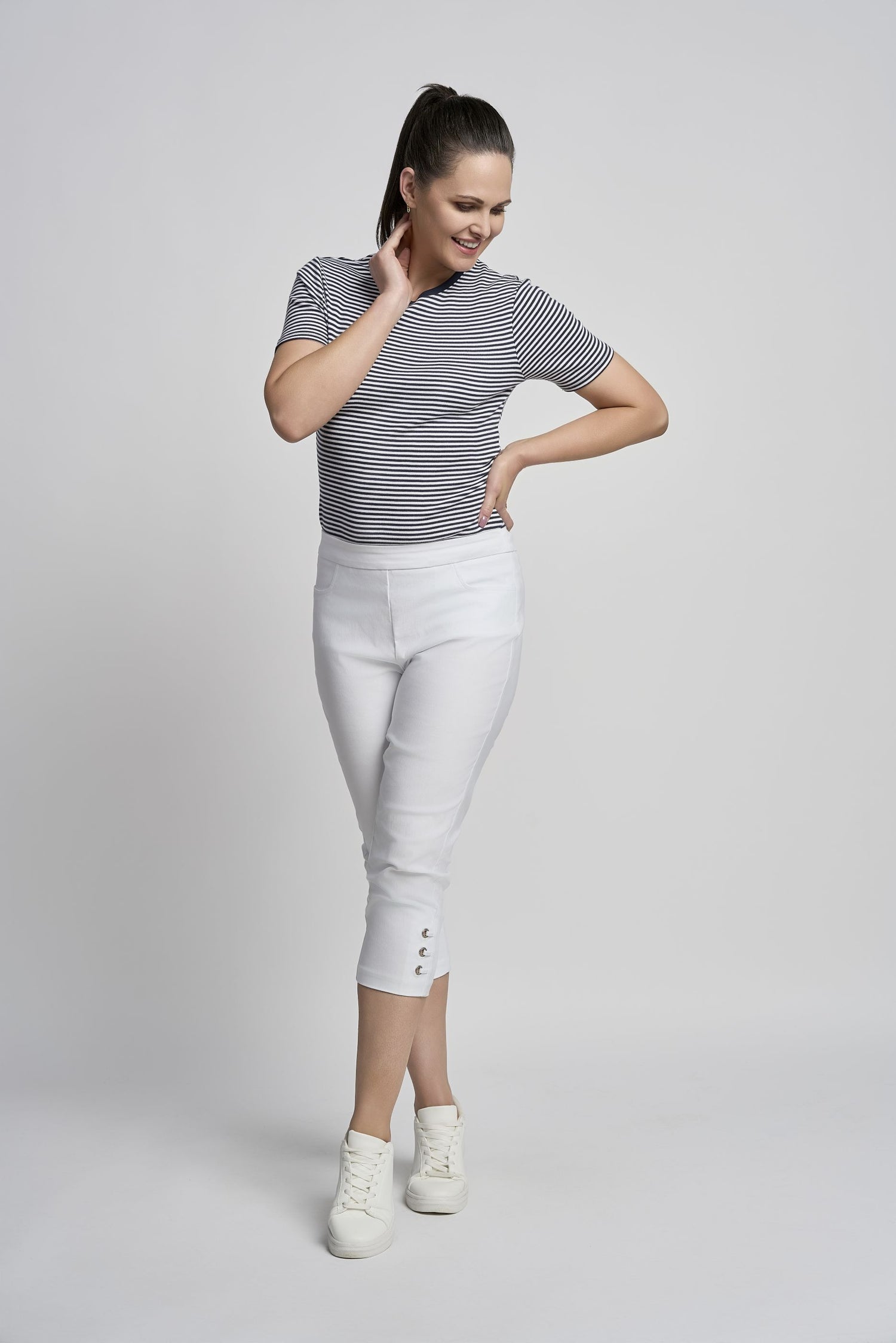 Pinns Figure Sculpting crop trousers with diamante Hem detail 408C 2026