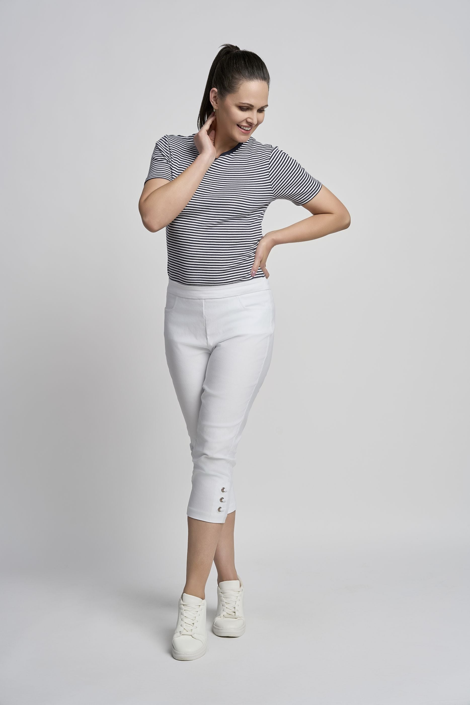 Pinns Figure Sculpting crop trousers with diamante Hem detail 408C 2026