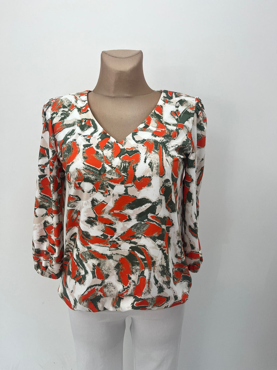 V neck Khaki mix top Yew top 28