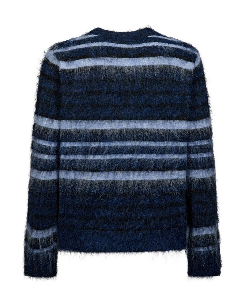 Free/Quent featheryarn roundneck jumper with stripes 211719
