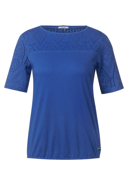 Cecil Royal blue cotton Top with bottom elastic 320160