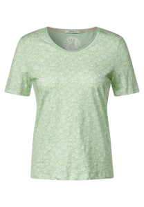 Cecil minimal print cotton t shirt in grey or green 320046