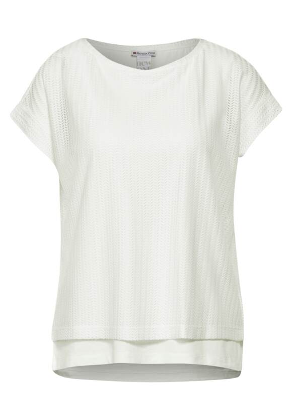 Street One 2 in 1 fine mesh top White 321318