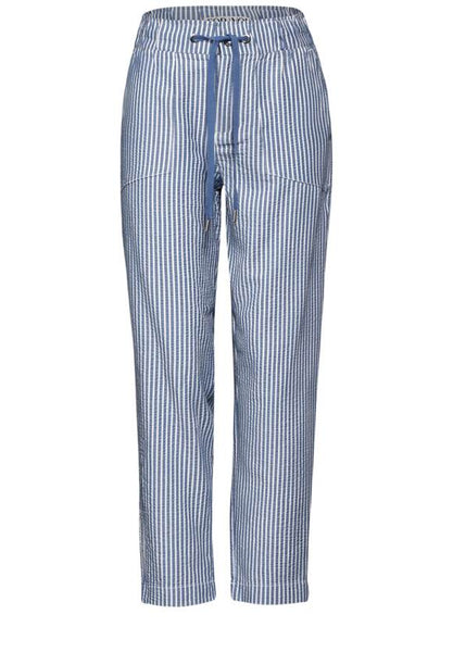 Street One 28" High Waist Lightweight Seersucker trousers in Beige or Blue 377583