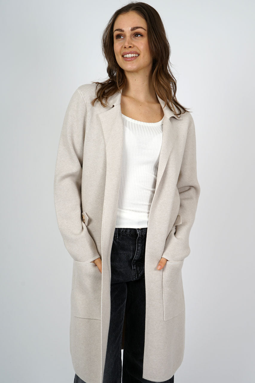 M.X.O. Long Black Knit Coatigan with pockets 55225 W26