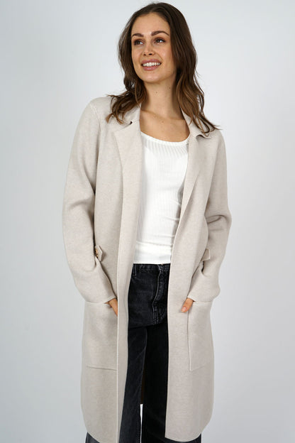 M.X.O. Long Black Knit Coatigan with pockets 55225 W26