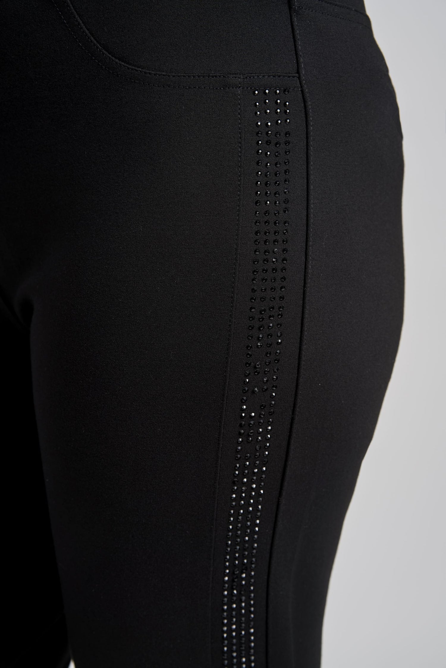 Pinns ponte pull up trousers with crystal piping 566T