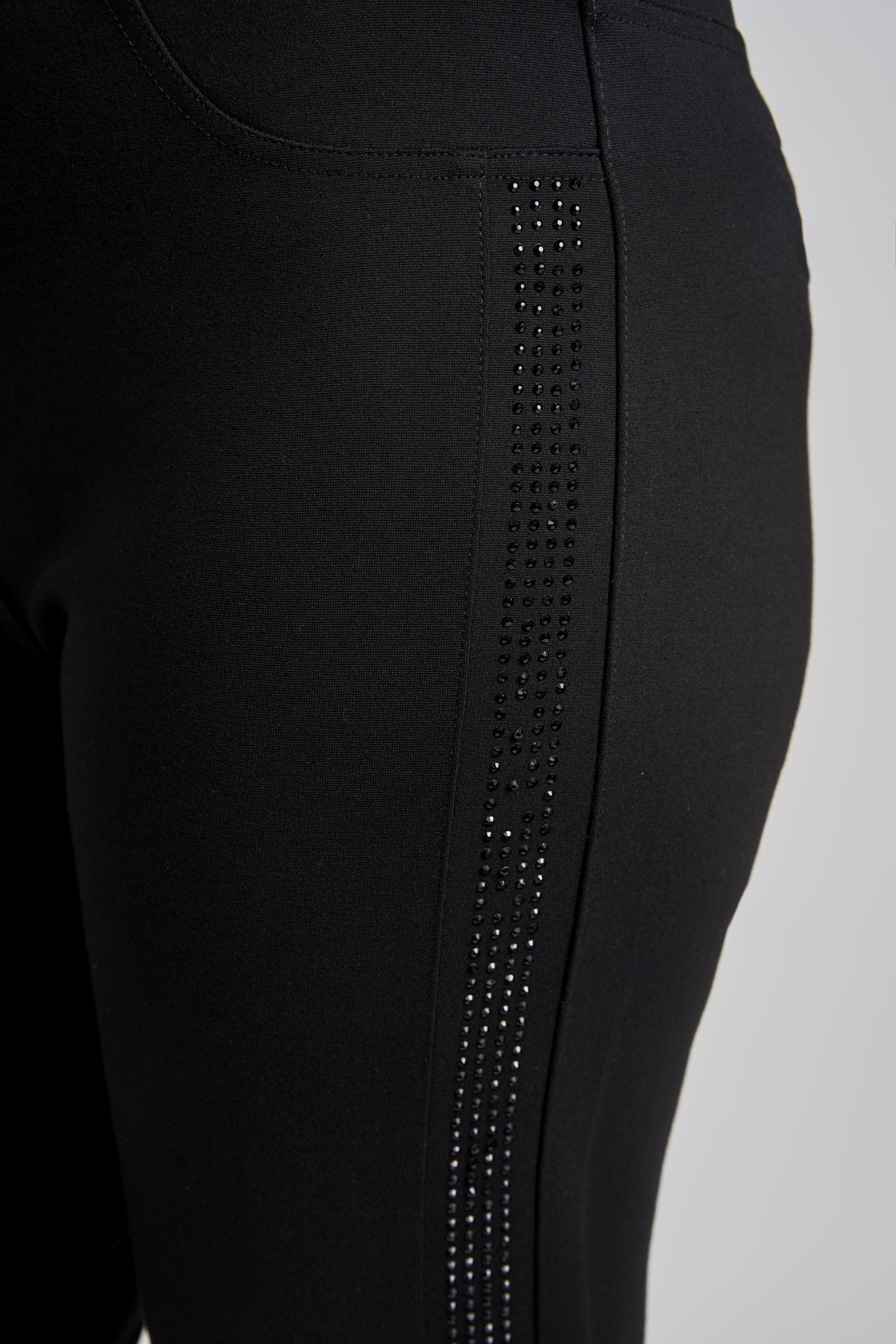 Pinns ponte pull up trousers with crystal piping 566T