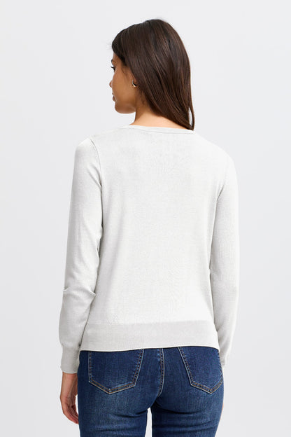 Fransa Basic round neck cardigan 20604187