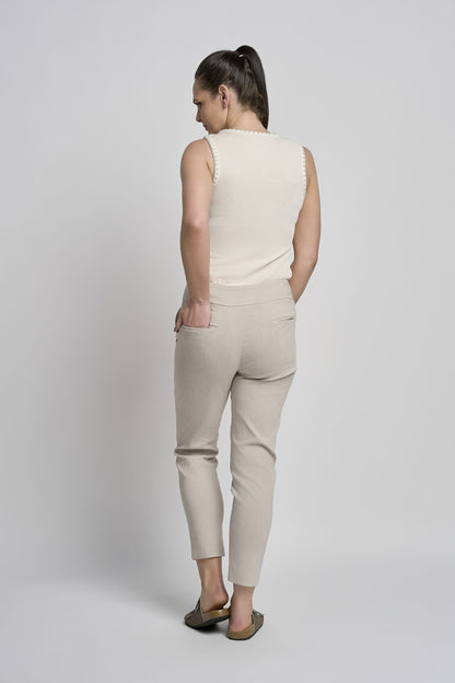 Pinns Tummy Control stretch Ankle Grazer Trousers with Button Down Feature 579Ct