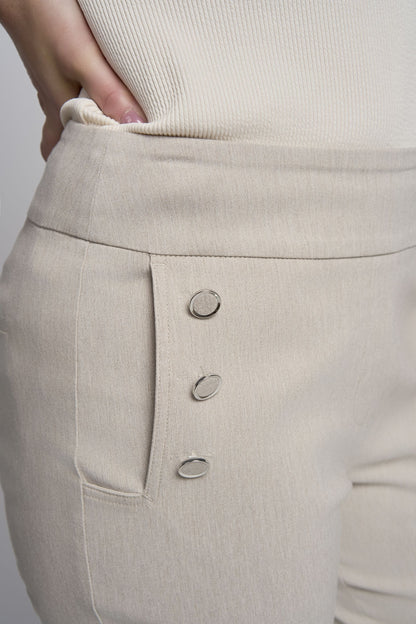 Pinns Tummy Control stretch Ankle Grazer Trousers with Button Down Feature 579Ct