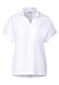 Street One crisp white short sleeve polo shirt  polo shirt/blouse  320027