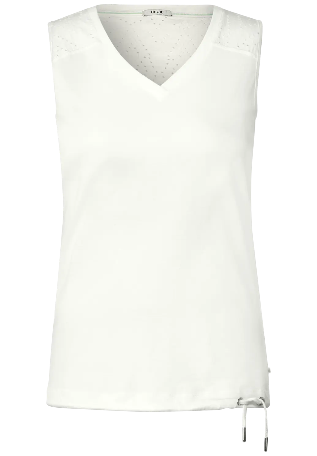Cecil white jersey lace detail top 320164