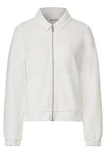 Street One Soft fine structure Zip jacket in Off White 320890
