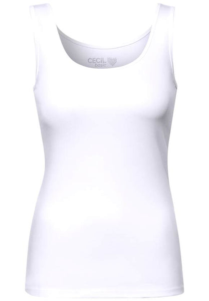 Cecil Cotton Vest top. Pure White 17513