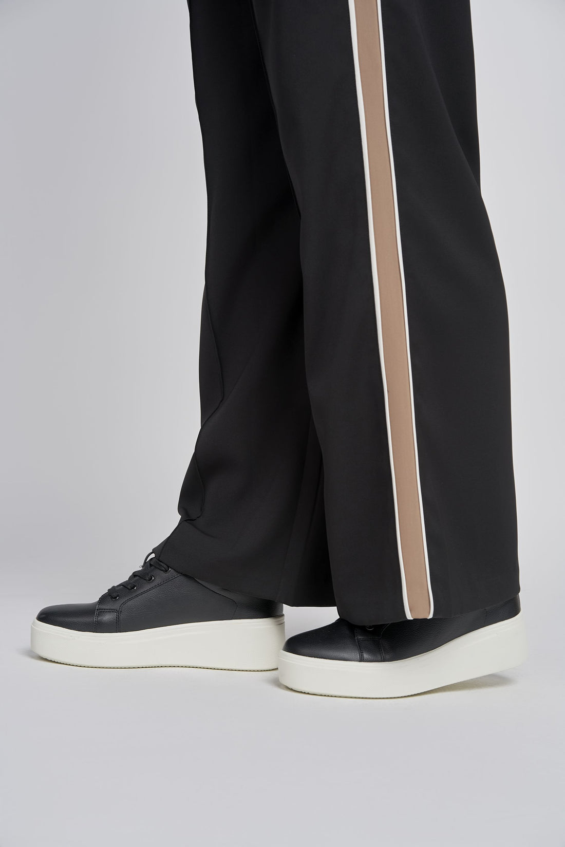 Pinns Wide leg Trousers with Tan Side Stripe 643T