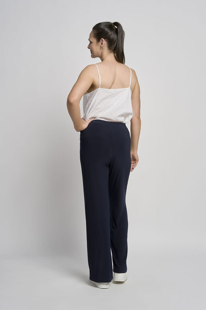 Pinns Jersey Wide leg pull on trousers in black or Navy 30" leg  645T 2026