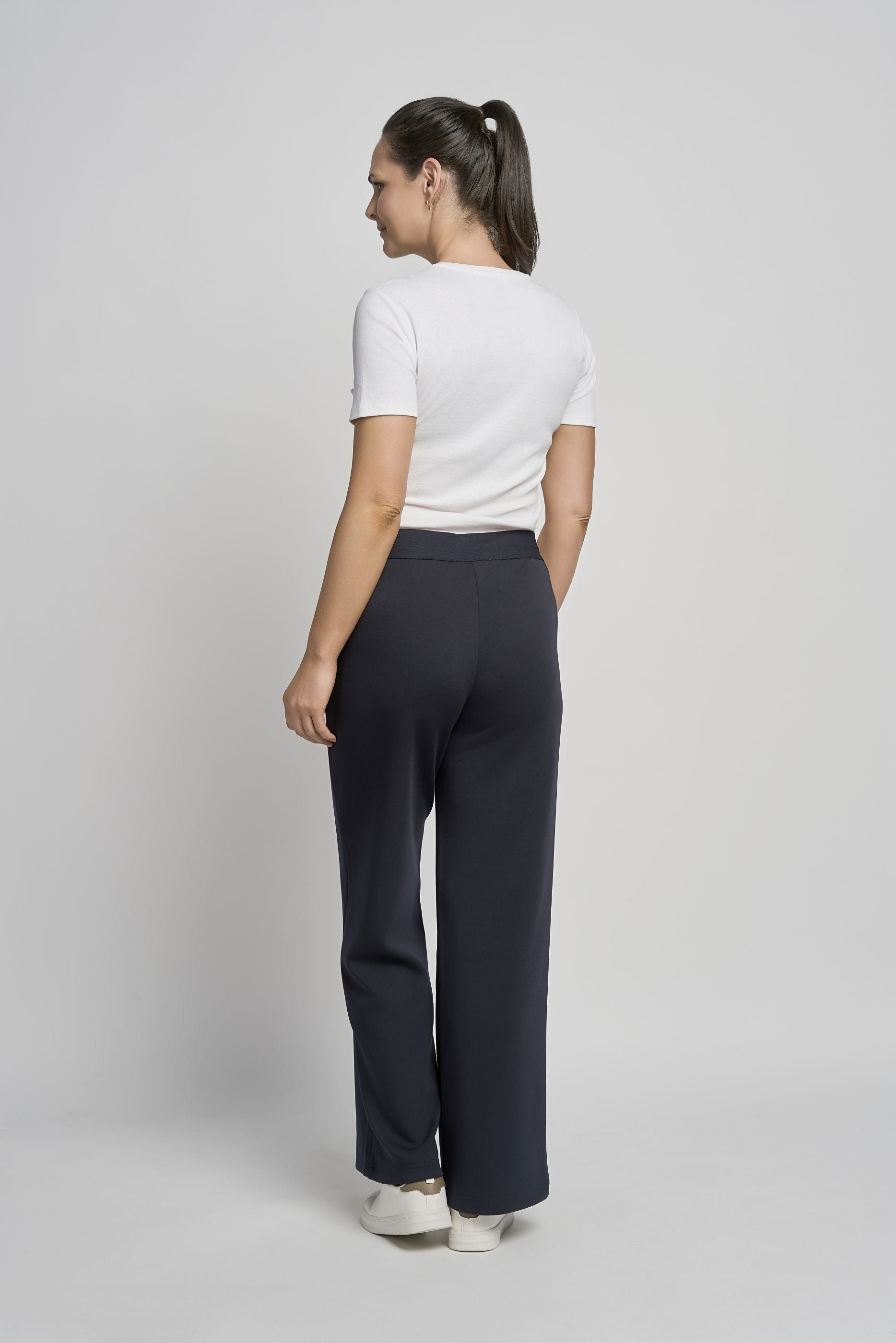 Pinns Supersoft straight leg trousers in navy 729T