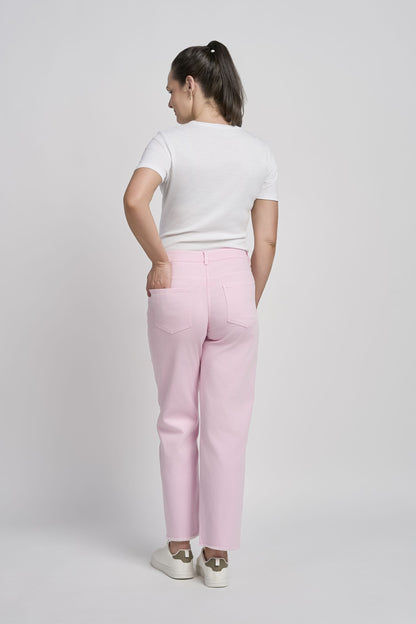 Pinns 4 wat stretch High Waist Cotton Ankle length jeans 736Ct Pink