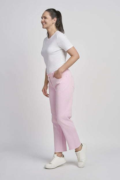 Pinns 4 wat stretch High Waist Cotton Ankle length jeans 736Ct Pink