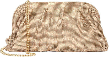 Diamante finish slouch clutch bag