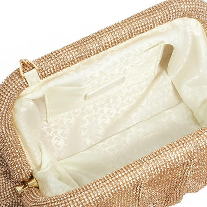 Diamante finish slouch clutch bag