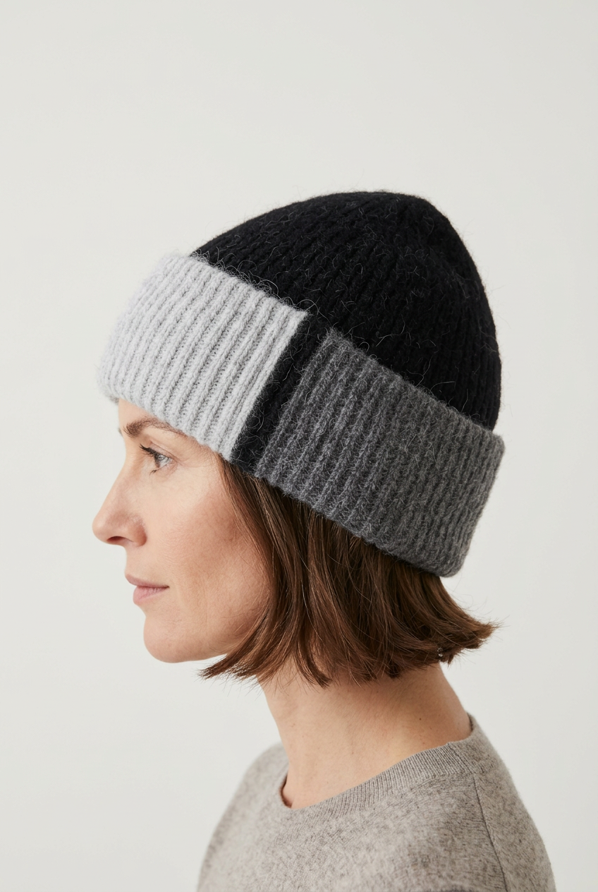 Angora Colour Block Hat. All Colours