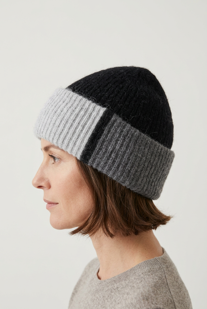 Angora Colour Block Hat. All Colours