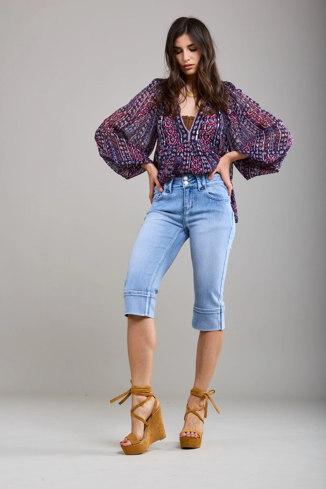 Toxic Light Demin Capri Jeans A1615
