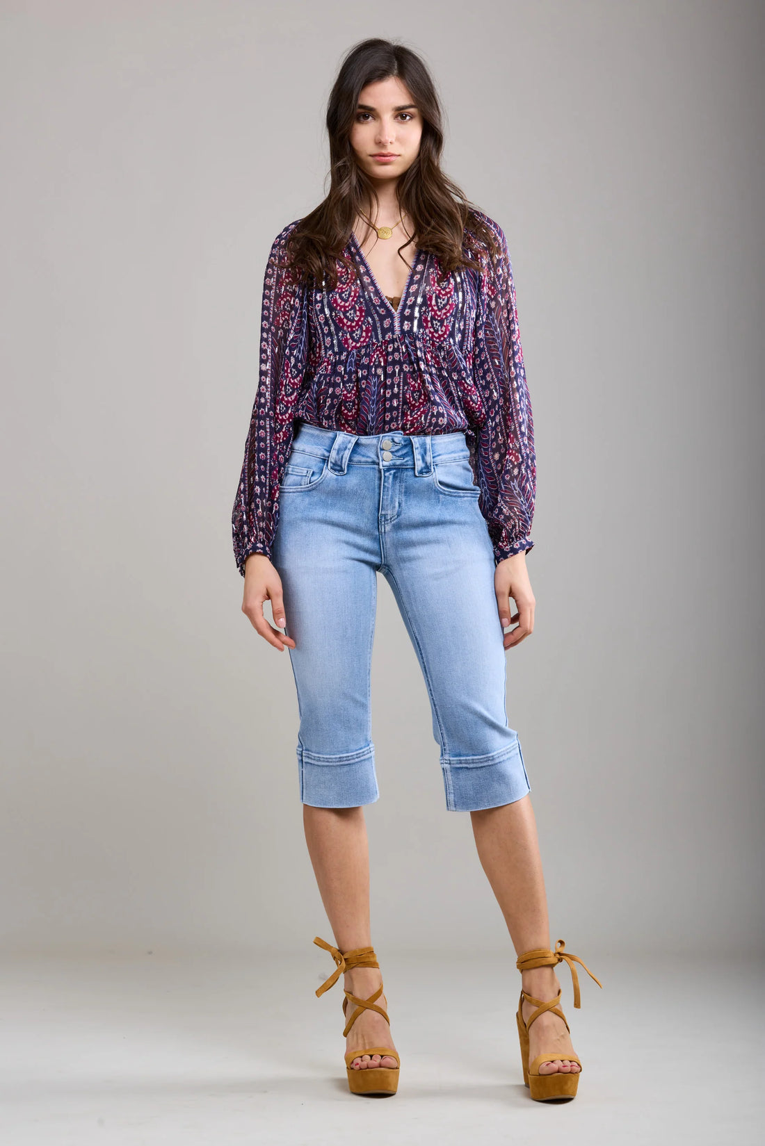 Toxic Light Demin Capri Jeans A1615