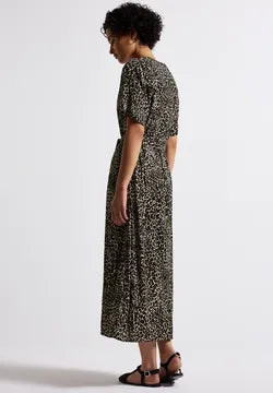 Street One Leopard Print Tie Waist midi dress