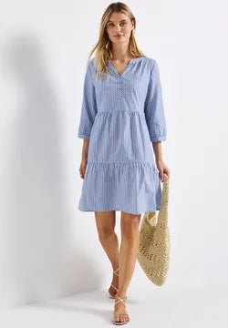 Street One Cotton Candy stripe dress with silver shimmer 144560